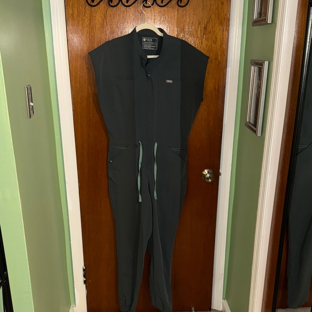 Figs Rafaela Scrub Jumpsuit in Bonsai Green